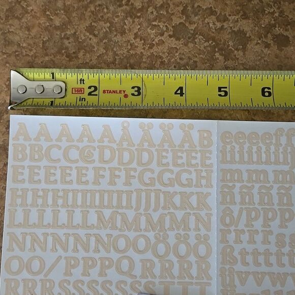 Creative Memories ABC 123 Mini Classy Flesh Color Stickers cream letters - Picture 6 of 16